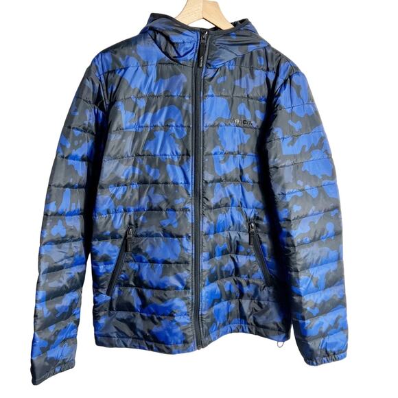 Bench Men Blue Black Puffer Large Zip Up Jacket - Picture 1 of 7